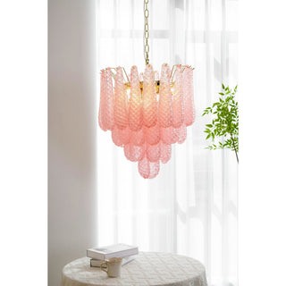 Aurora Lustre en Verre Rose Luxe