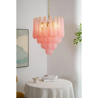 Aurora Lustre en Verre Rose Luxe
