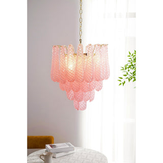 Aurora Lustre en Verre Rose Luxe