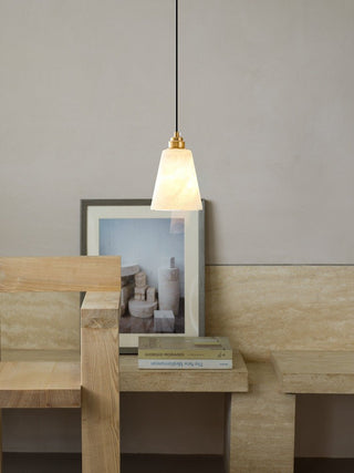 Droplet Alabaster Pendant Lamp-Neutral Decor