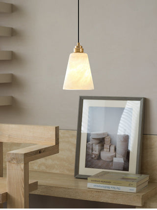 Droplet Alabaster Pendant Lamp-Neutral Decor