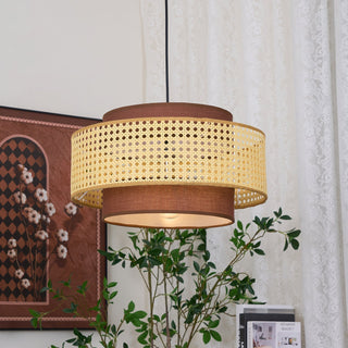 Zerither Suspension Rattan Tissu-Luire