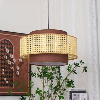 Zerither Suspension Rattan Tissu-Luire