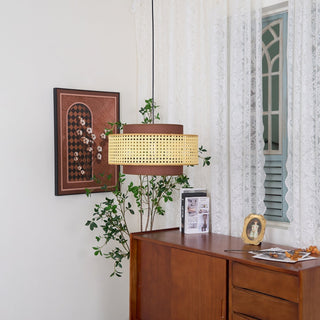 Zerither Suspension Rattan Tissu-Luire