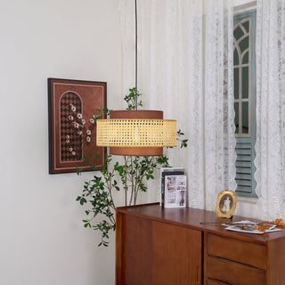 Zerither Suspension Rattan Tissu-Luire