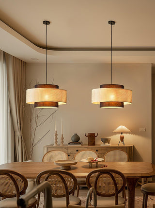 Zerither Suspension Rattan Tissu-Luire