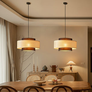 Zerither Suspension Rattan Tissu-Luire