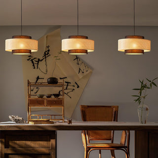 Zerither Suspension Rattan Tissu-Luire