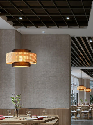 Zerither Suspension Rattan Tissu-Luire