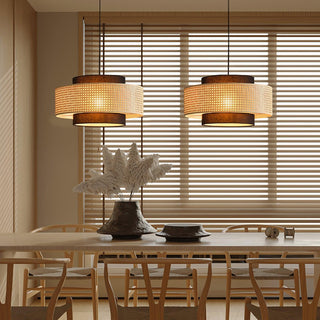 Zerither Suspension Rattan Tissu-Luire