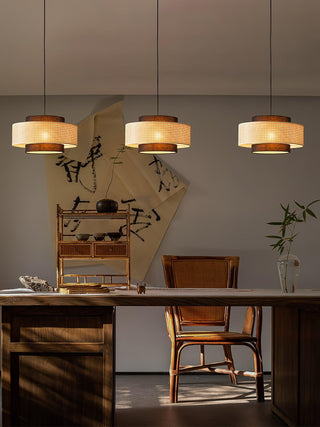 Zerither Suspension Rattan Tissu-Luire