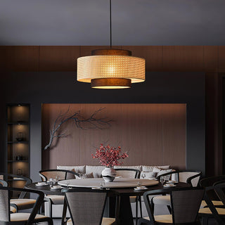 Zerither Suspension Rattan Tissu-Luire