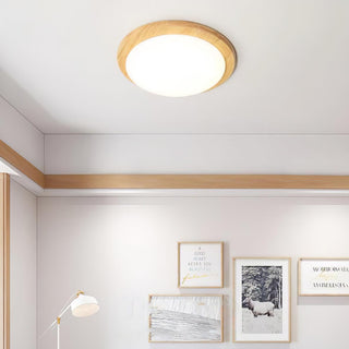 Myshae Plafonnier Tambour Bois Minimaliste