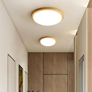 Myshae Plafonnier Tambour Bois Minimaliste