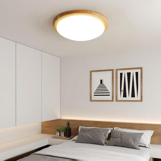 Myshae Plafonnier Tambour Bois Minimaliste