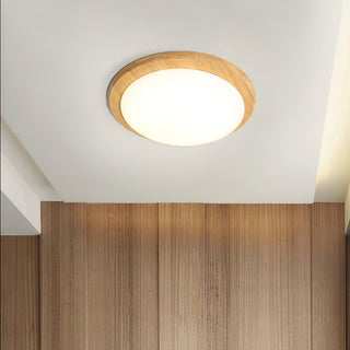 Myshae Plafonnier Tambour Bois Minimaliste