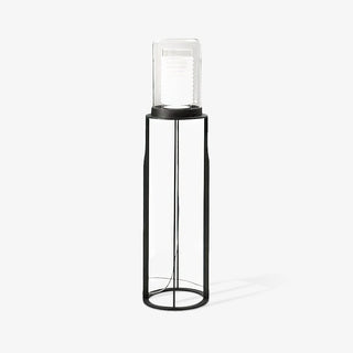 Vega Dual Cylinder Glass Floor Lamp-Neutral Decor