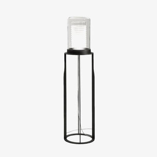 Vega Dual Cylinder Glass Floor Lamp-Neutral Decor