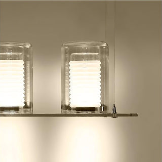 Vega Dual Cylinder Glass Floor Lamp-Neutral Decor