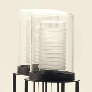 Vega Dual Cylinder Glass Floor Lamp-Neutral Decor