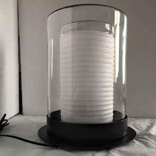 Vega Dual Cylinder Glass Floor Lamp-Neutral Decor