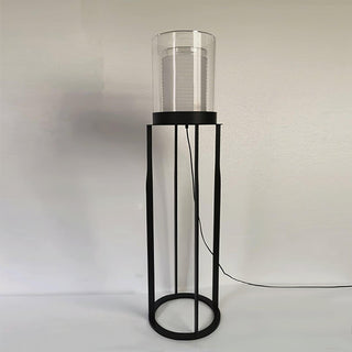 Vega Dual Cylinder Glass Floor Lamp-Neutral Decor