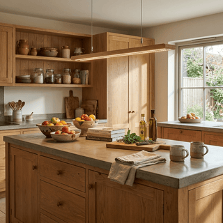 Dual Louver Wood Linear Pendant Lamp-Neutral Decor