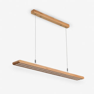 Dual Louver Wood Linear Pendant Lamp-Neutral Decor