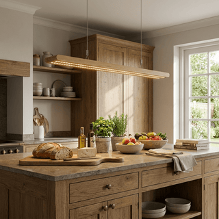 Dual Louver Wood Linear Pendant Lamp-Neutral Decor