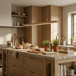 Dual Louver Wood Linear Pendant Lamp-Neutral Decor