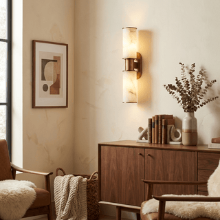 Dualis Alabaster Wall Sconce-Neutral Decor