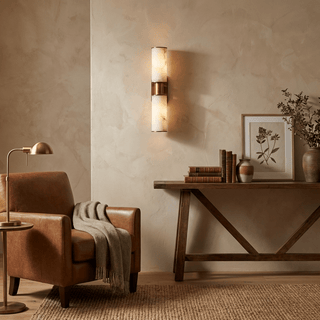 Dualis Alabaster Wall Sconce-Neutral Decor