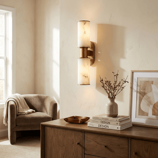 Dualis Alabaster Wall Sconce-Neutral Decor