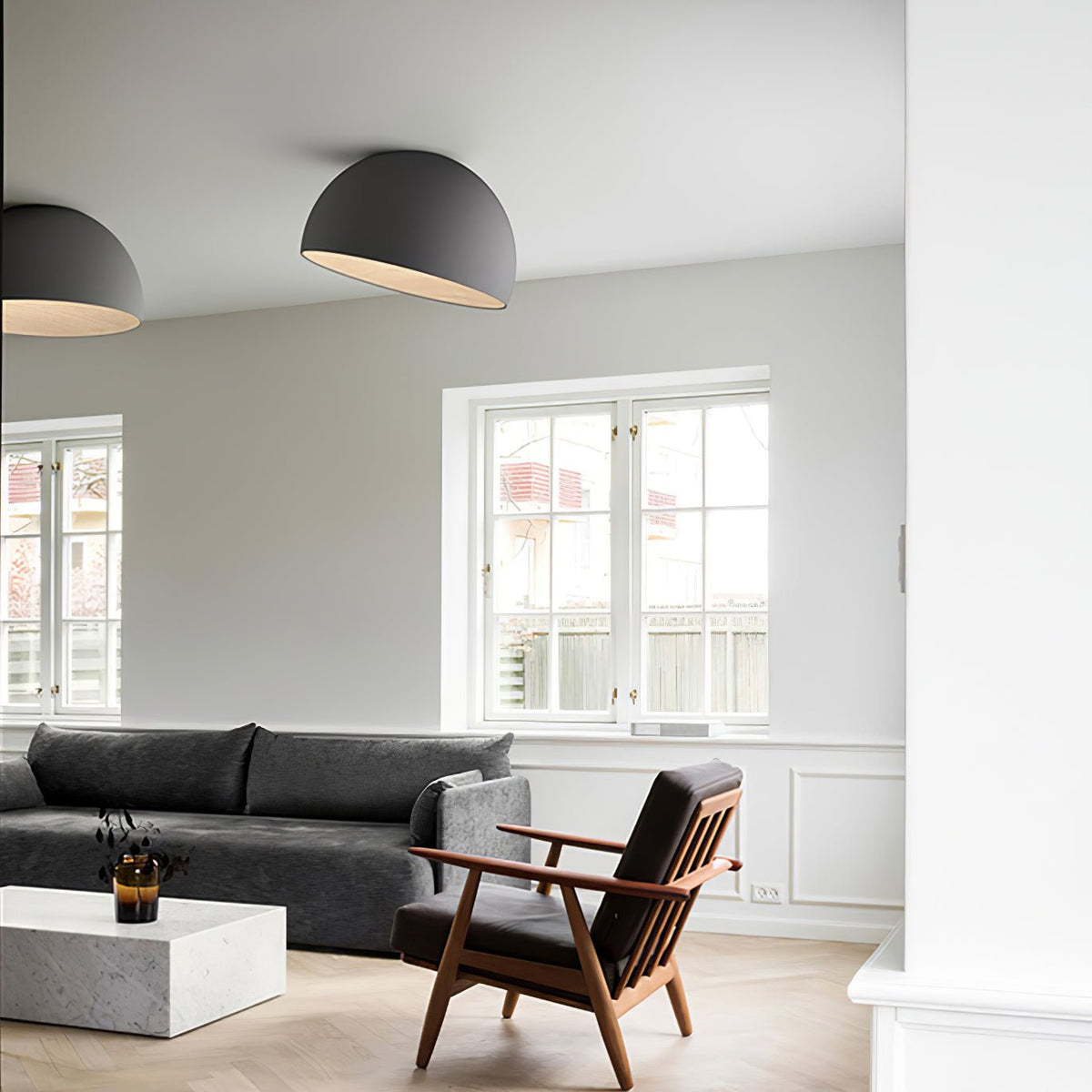 Viriana Plafonnier Dôme Bois Minimaliste