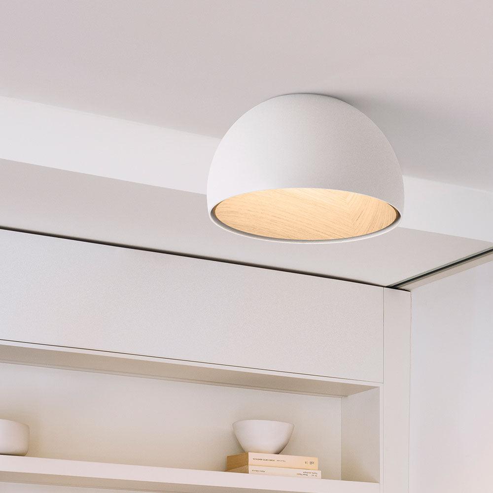 Ceiling Lamp Dome Wood Interior Warm-Neutral Decor