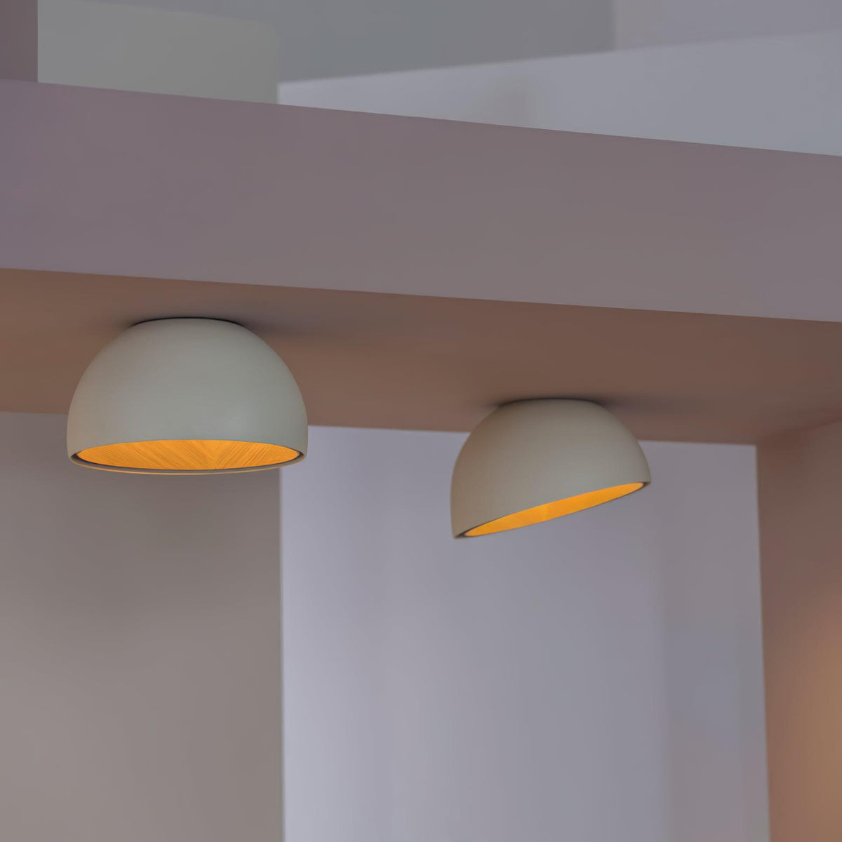 Ceiling Lamp Dome Wood Interior Warm-Neutral Decor