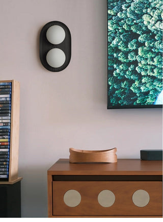 Duo Orb Wood Wall Lamp-Neutral Decor