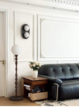 Duo Orb Wood Wall Lamp-Neutral Decor