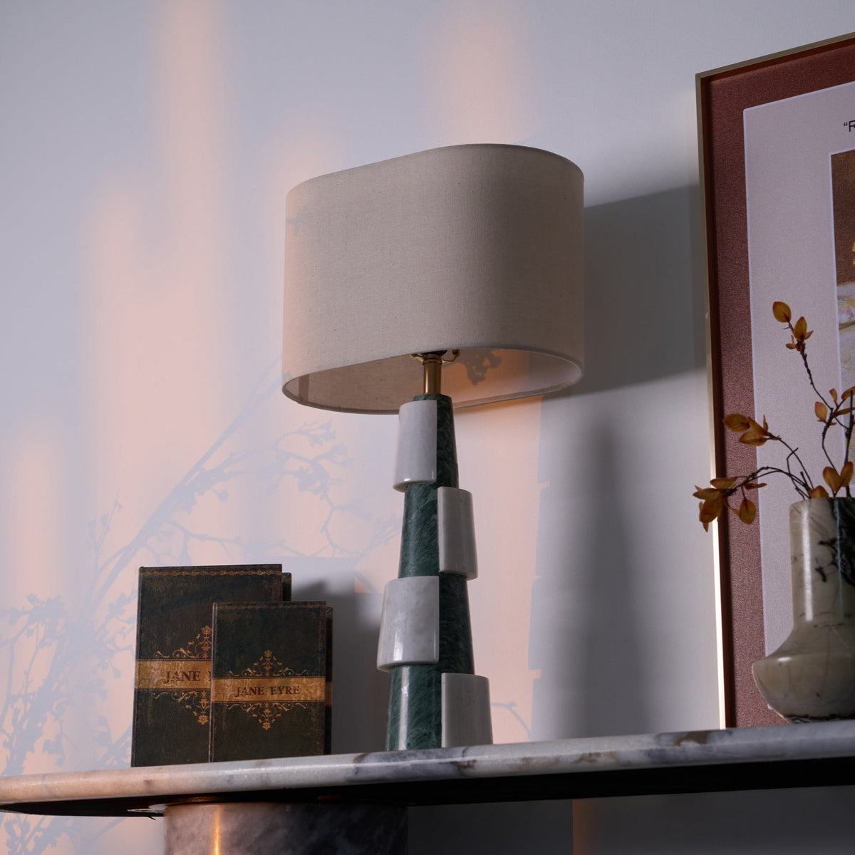Obelisk Lampe de Table en Marbre