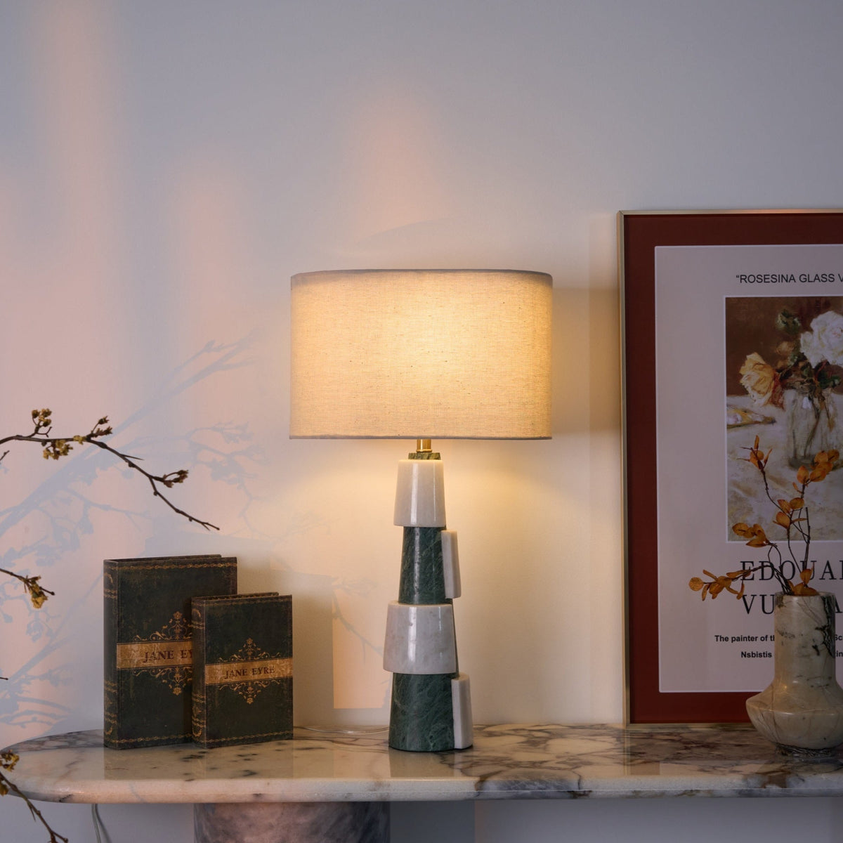 Obelisk Lampe de Table en Marbre