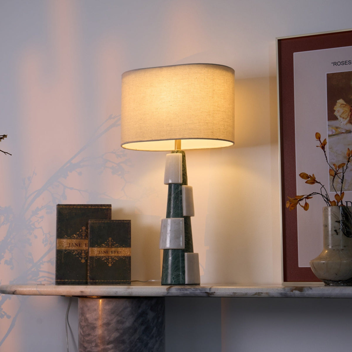 Obelisk Lampe de Table en Marbre