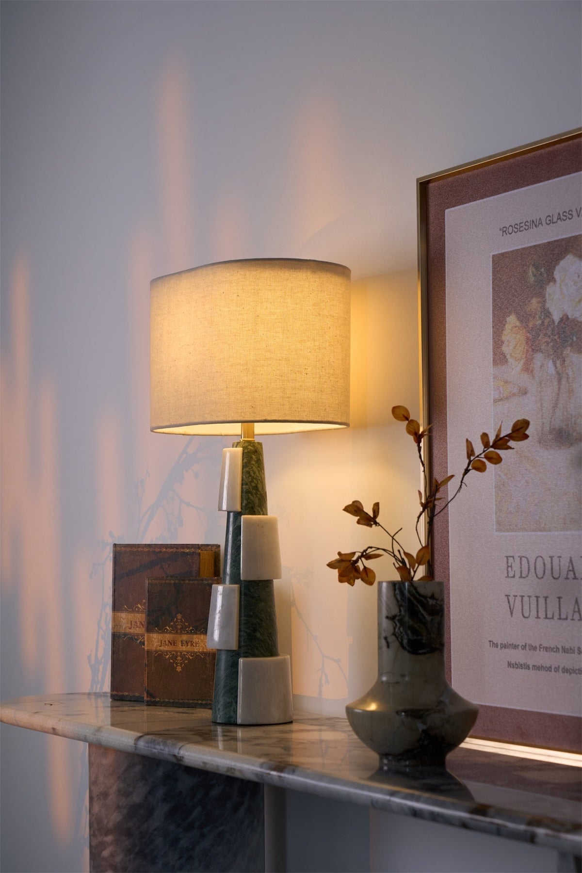 Obelisk Lampe de Table en Marbre