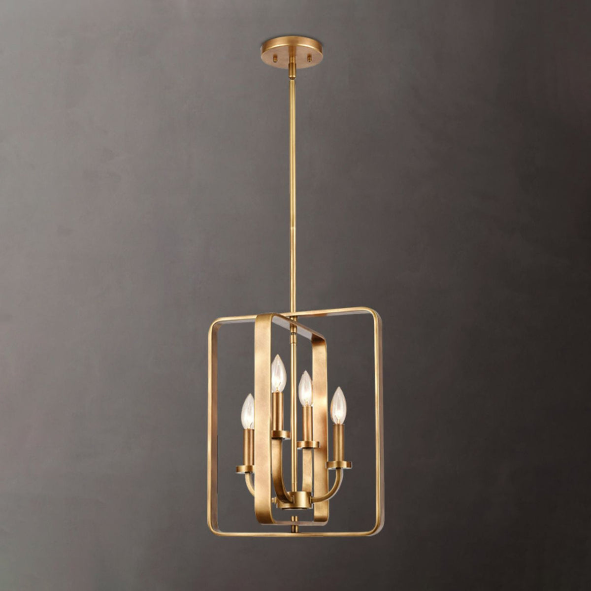 Shade Suspension Métal Laiton Vintage Industrielle