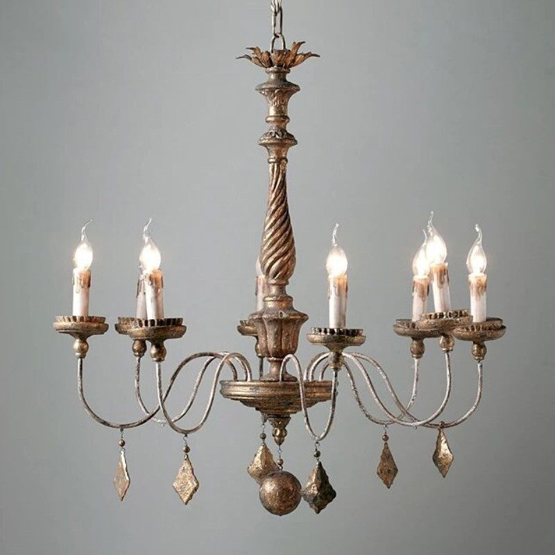 Urn Lustre Métal Or Vieilli Luxe Postmoderne