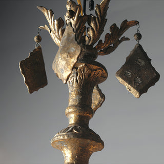 Urn Lustre Métal Or Vieilli Luxe Postmoderne