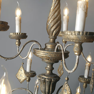 Urn Lustre Métal Or Vieilli Luxe Postmoderne