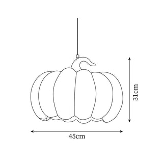 Duzy Pumpkin Lampe Suspendue Résine Vintage Japonaise-Luire