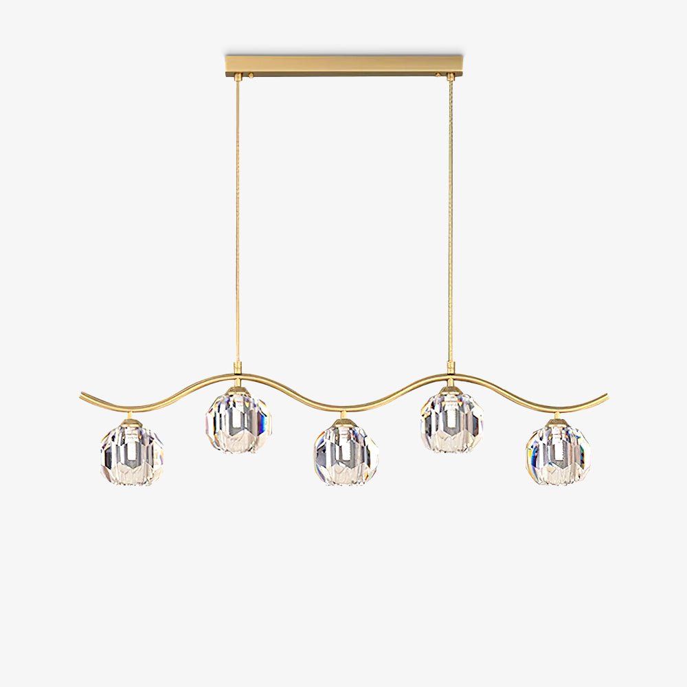 Calora Lustre Cuivre et Cristal Géométrique