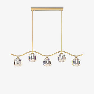 Lustra Lustre Cuivre et Cristal Géométrique
