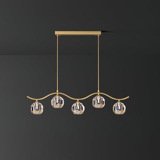 Lustra Lustre Cuivre et Cristal Géométrique